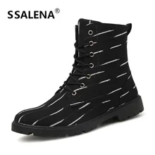 Мотоботы Для мужчин Винтаж фирменный дизайн Армейские сапоги модные на шнуровке Демисезонный Уличная обувь с высоким берцем AA10267