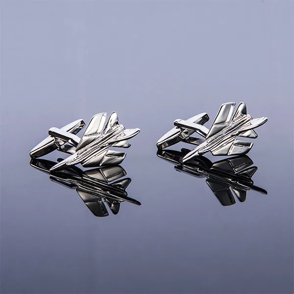 New High Quality Mens Design Airplane Cufflinks Helicopter Aircraft Cuff Links For Business Shirt Wedding Gift Free Shipping - Окраска металла: 156136