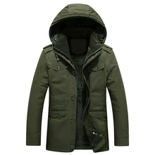 Зимняя мужская куртка, Новое поступление, толстая теплая хлопковая куртка, Повседневная ветрозащитная верхняя одежда, мужские парки, армейский зеленый хаки