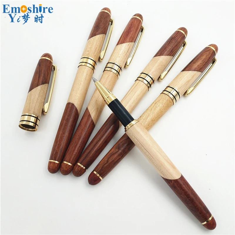 Emoshire Factory direct flower pear mahogany wood signature pen red wood pen Yiwu stationery wholesale custom (8)