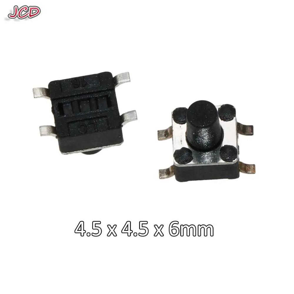 

JCD 4.5*4.5*6mm SMD Light touch switch 4 feet Micro - action key switch 4.5x4.5x6MM Four feet 4 pin Button Switch 4.5 x 4.5 x 6H