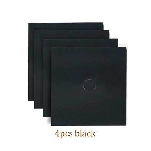 4 шт./компл. газовая плита печь протекторы крышка/вкладыш - Цвет: 4pcs Black