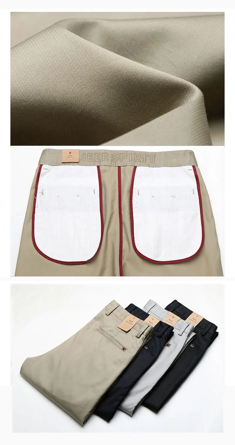 2019 Summer Autumn JEEP Brand Casual Suit Pants Straight Style Lyocell Men's Casual Mid Waist Cotton Pants Fashion Trousers (4)