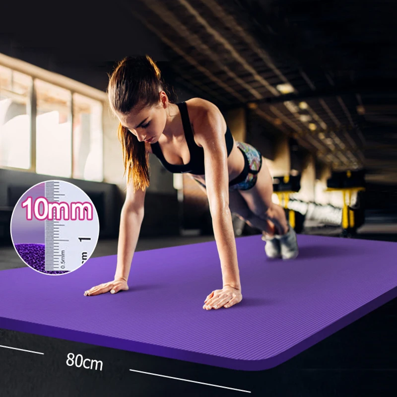 

NBR 1830*800*10MM Yoga Mat Fitness Mat Thick Non-slip Sport Yoga Exercise Mat Esterilla Pilates Gym Tapete Yoga With Strap