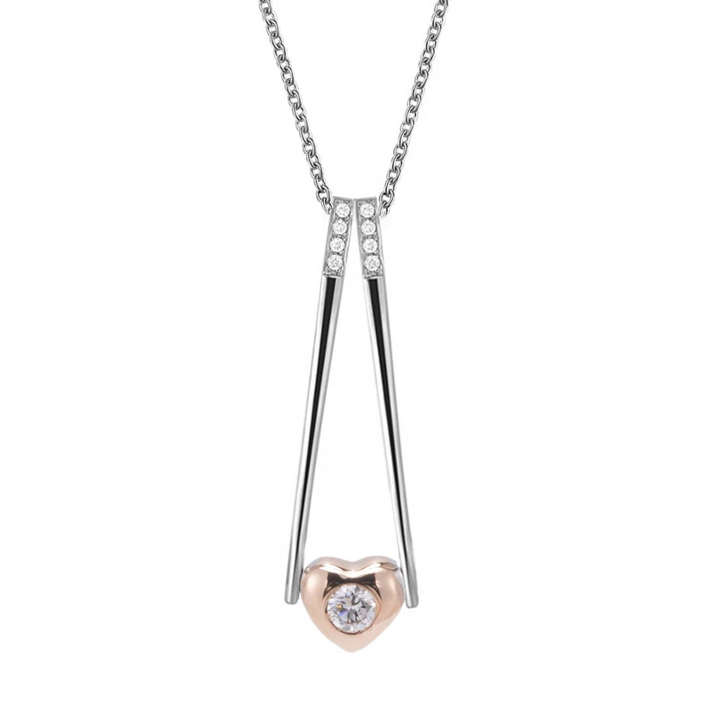 

ANI 18K White Gold (AU750) Pendant Certified I-J/SI Natural Diamond Combine 18k Rose Gold Women Wedding Pendant for Necklace