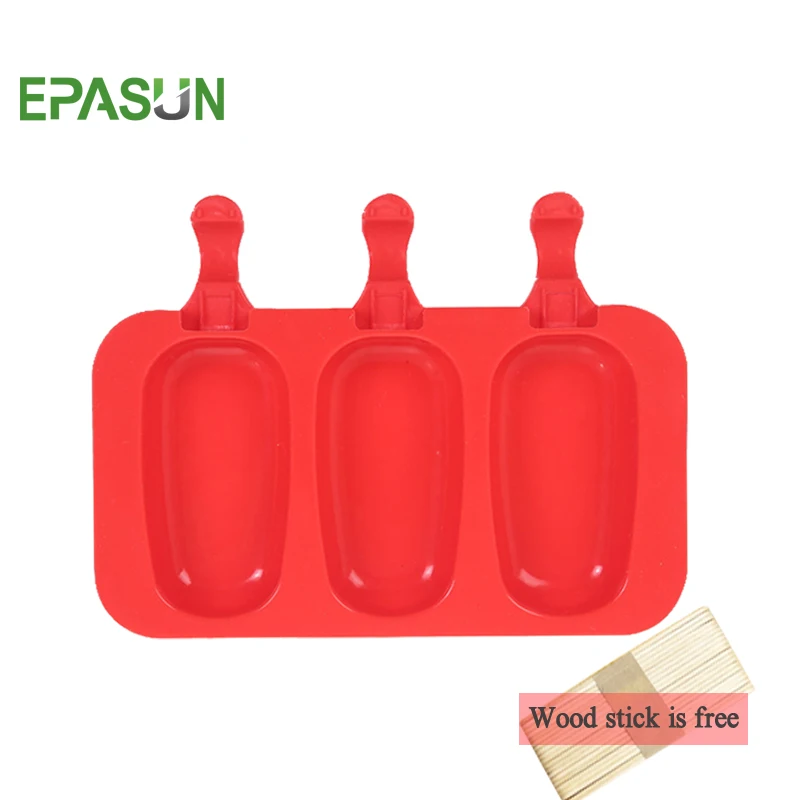 

EPASUN 3 Grids Silicone Frozen Ice Tray Pops Cream Popsicle Juice Mold Candy Bar Form Maker Pop Lolly Cake Mould Ice Cream Maker