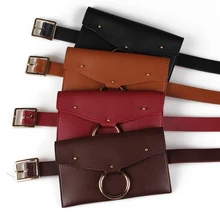 X поясной ремень дамская сумка ремень PU мобильный телефон мешок декоративный кольцо съемный двойного назначения поясная сумка красный коричневый верблюд