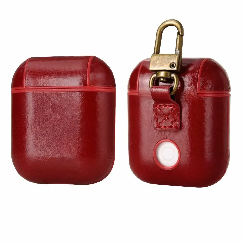 

Genuine Leather Headphone Bag Case Cover for Apple AirPods Protective Charging Bluetooth wireless Earphone Cases Boxes