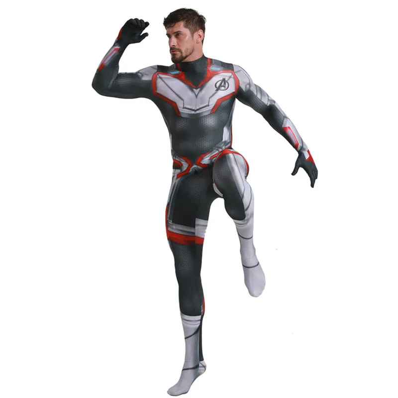 Avengers Endgame Quantum Realm Jumpsuits Cosplay Costume 3D Printed One-Piece Fullbody Zentai Lycra Long Sleeve Bodysuit