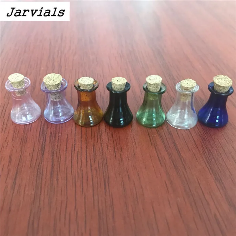 مصغرة الزجاج اللون قارورة زجاجات نموذج لطيف زجاجات مع الفلين قليلا شقة أسفل Winebottle هدية صغيرة الجرار قوارير مزيج 7 الألوان