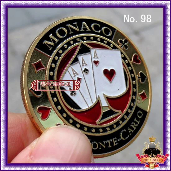 

Metal for Pressing Poker Cards Guard Protector No.98 "MONACO" Poker Chips Souvenir Coins