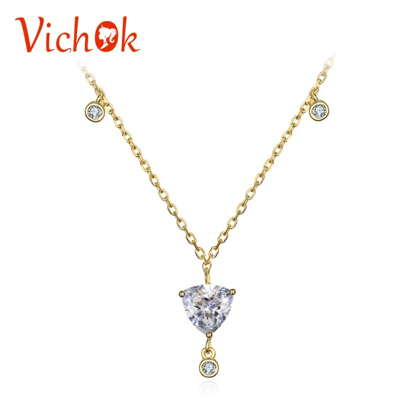 

VICHOK Female Short Chain Statement Necklace Chokers New Style White/Green 2Colors Charm Pendant Necklaces For Women