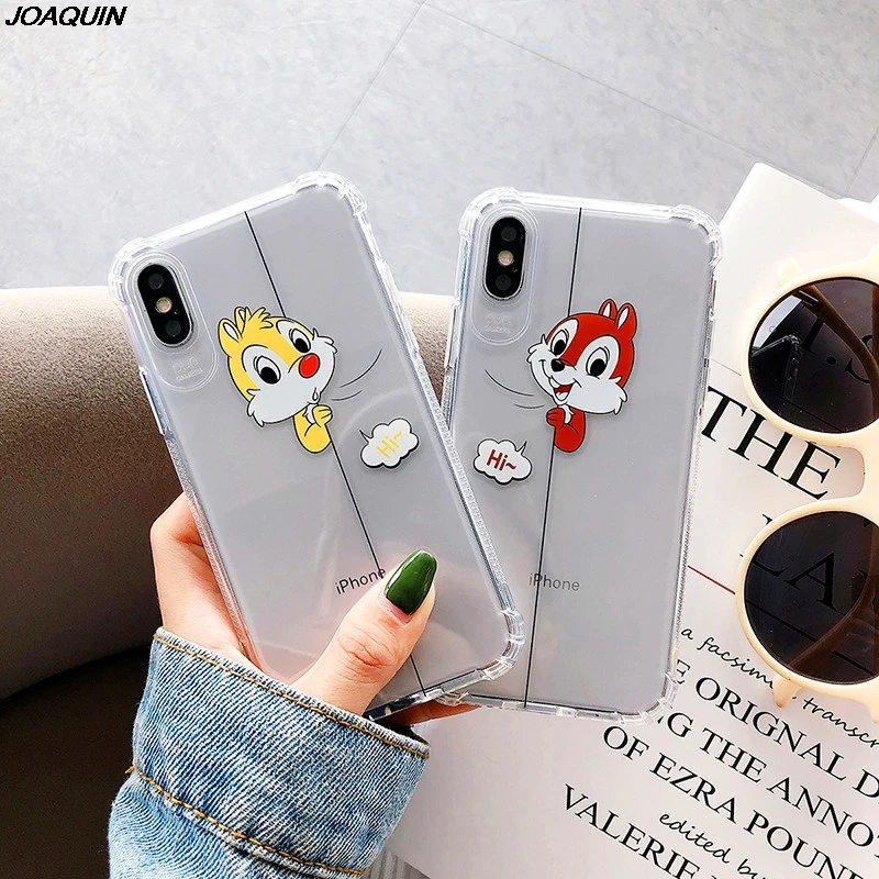 Милый мультфильм чип и Дейл белка прозрачный интересный чехол для телефона iPhone 7 8