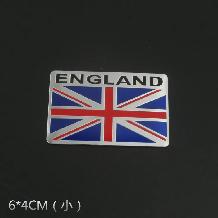 10 шт. Английский флаг тонкая алюминиевая этикетка эмблема из хрома Стайлинг автомобиля Наклейка длинная квадратная панель для Jaguar Land Rover MINI MG