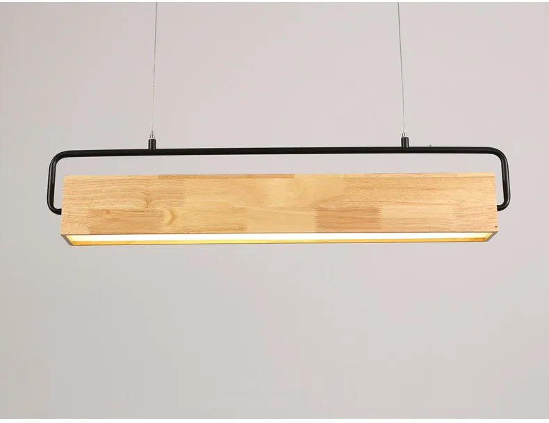 Современный деревянный подвесной светильник в скандинавском стиле длинный подвесной Деревянный светильник для учебы, ресторана, столовой, офиса, подвесной светильник