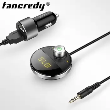 Tancredy FM Transmitter Car Bluetooth Aux Receiver Adapter Bluetooth HandsFree Aux Bluetooth Receiver Dual USB Car Charger