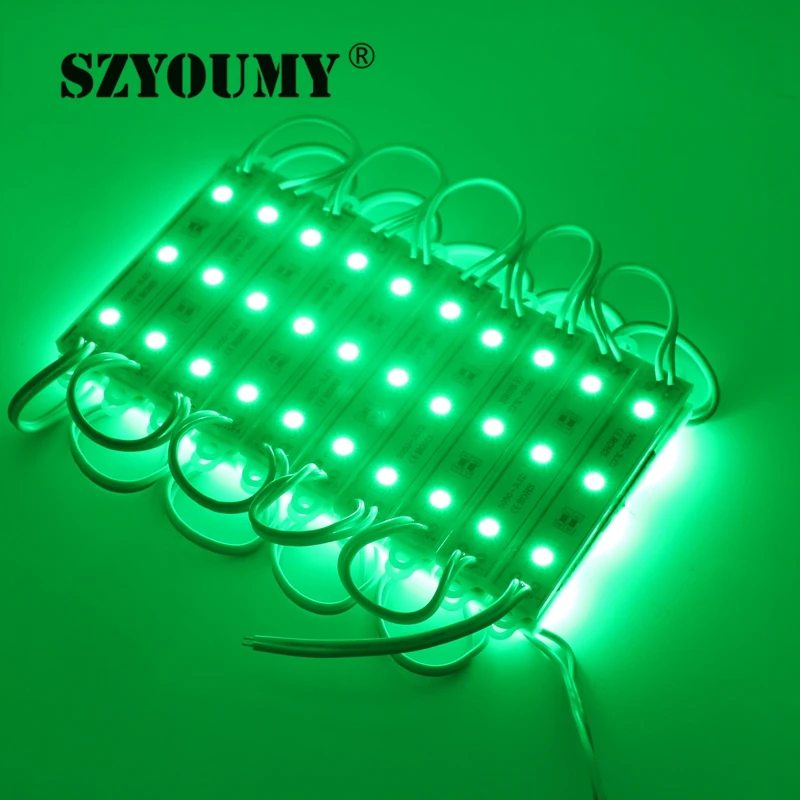 SZYOUMY 2000 шт. 3 светодио дный 5050 SMD светодио дный Модуль теплый белый зеленый синий и красный цвета RGB Водонепроницаемый IP65 высокое Яркость