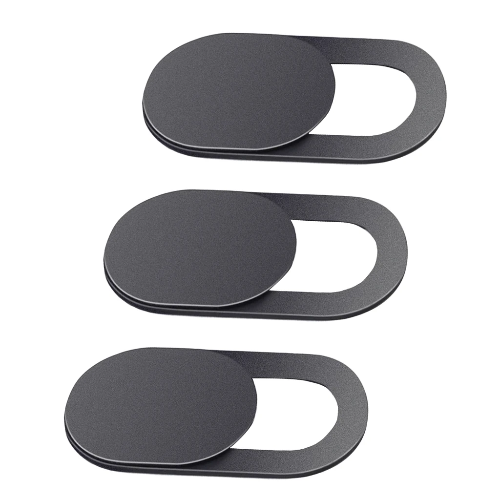 

3 Pack Webcam Cover-Camera Shutter Magnet Slider Sticker For IPhone Samsung Laptop Tablet T1 Black Universal PC Laptops