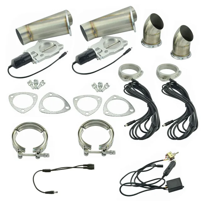 2 5 inch exhaust cutout stainless steel y headers catback pair