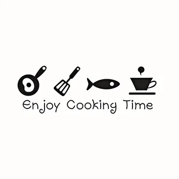 Cooking Time Kitchen Wall Sticker Cabinet Stove Smoke Exhaust Vinyl Decal Home Decoration Refrigerator Poster Window Wallpaper