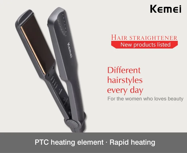 Быстрый нагрев плоский утюжок для выпрямления волос Инструменты для укладки профессиональный выпрямитель для волос KM-329
