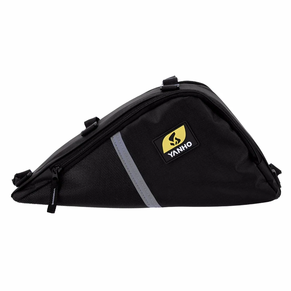 

2.48L Waterproof Bike Front Top Tube Triangle Frame Bag Bicycle Saddle Pouch Storage Case Oxford Fabric Cycling Zipper PackBlack