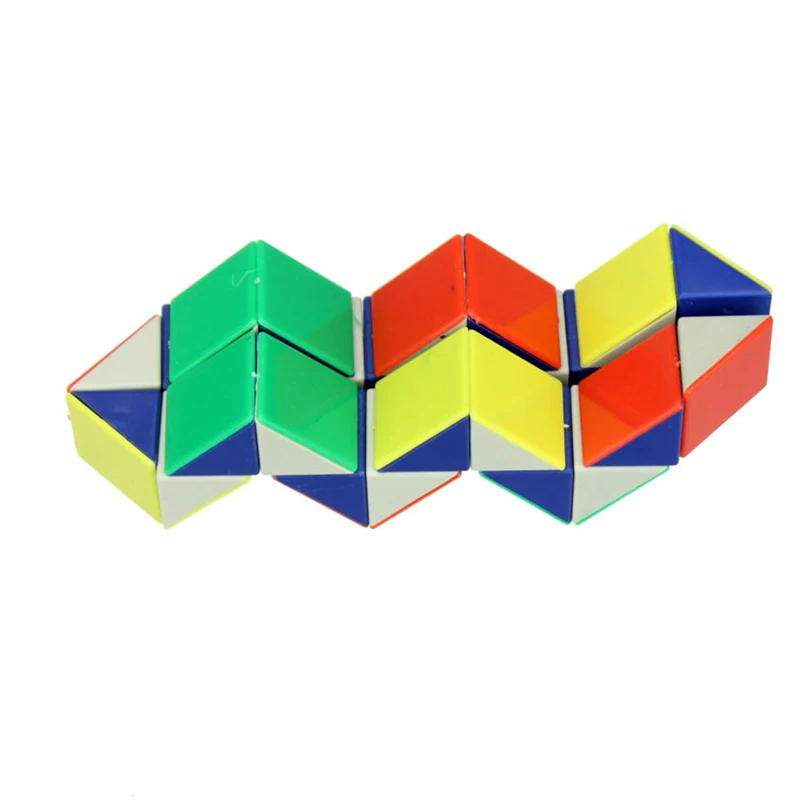 24 Blocks Snake Magic Cube Twist Jigsaw Puzzle Speed Magic Ruler 3D Snake Toys Children Educational Toys Special Christmas Gifts
