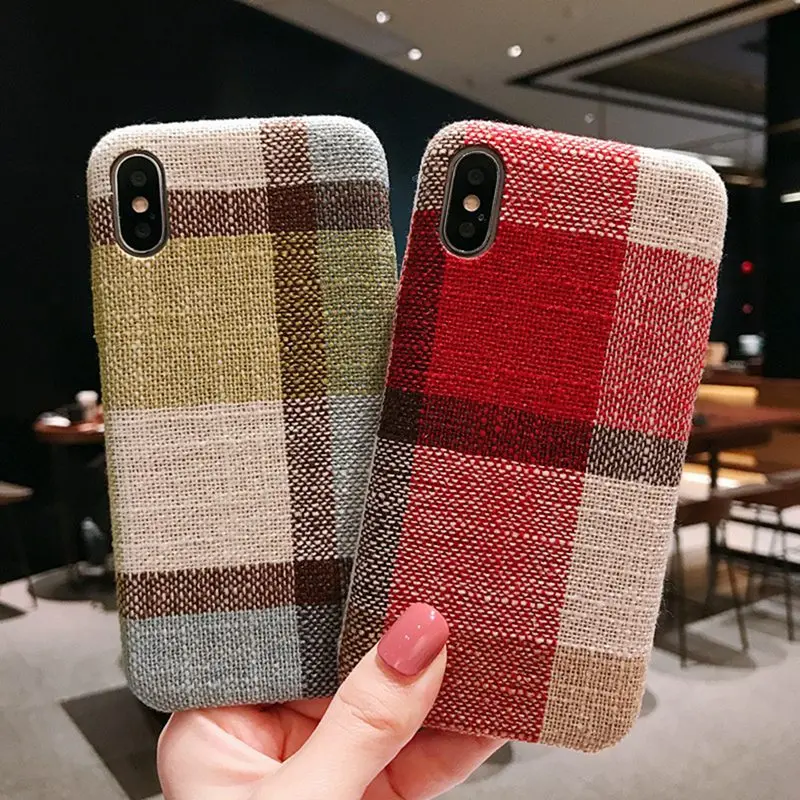 British Plaid Case Tpu for iphone XS Max XR 6 6S 7 8 Plus Female Models Personality ins wind 6s Cover |