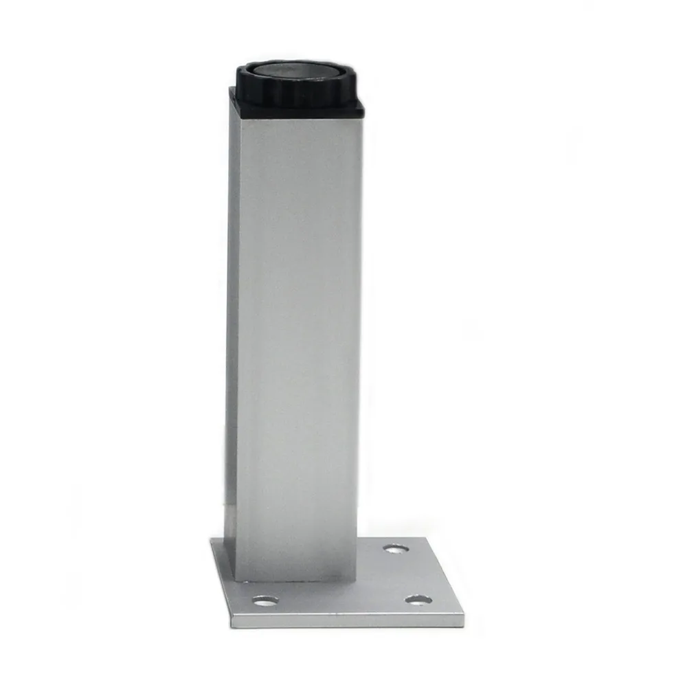 

4pcs 18cm Furniture Legs Cabinet Feet Aluminum Metal Table Adjustable Square Base with Screws