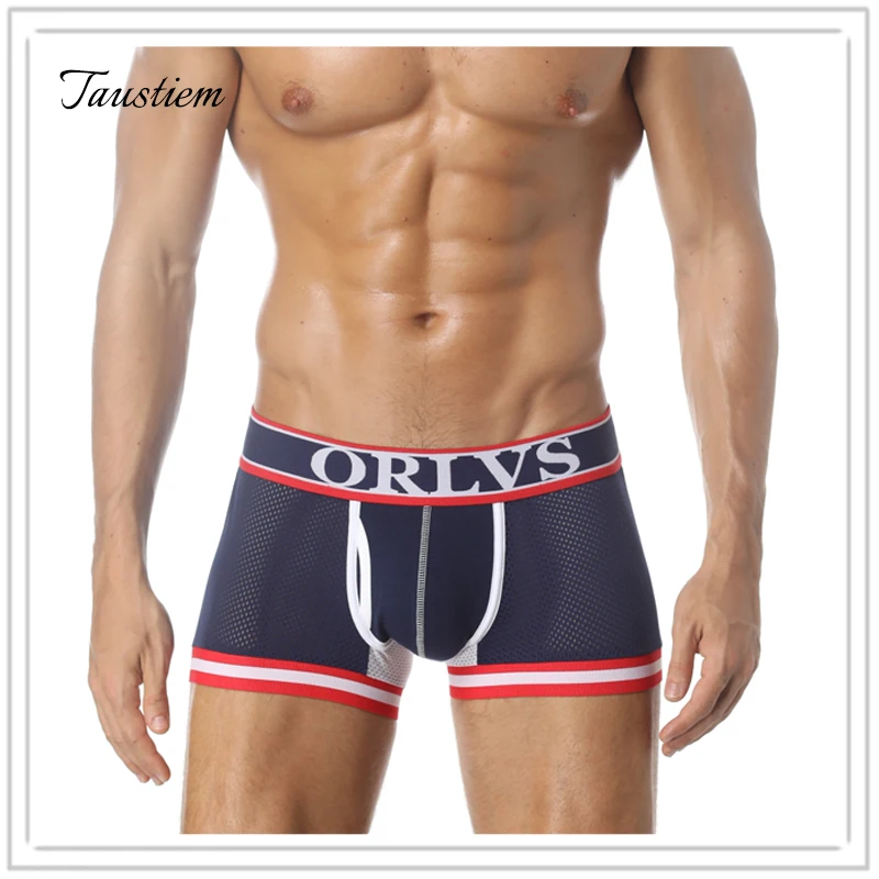 

New Arrivals Sexy Mens Mesh Solid Cotton Underwear Boxer Trunks Home Sleepwear High Quality Man Underwear Boxer Shorts Sleepwear