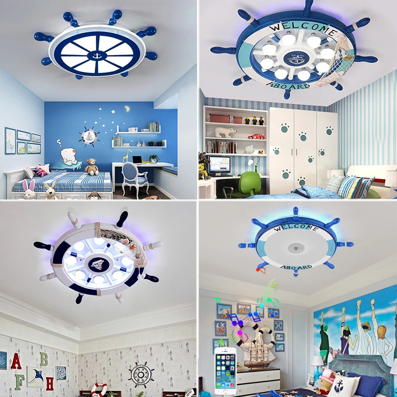 Europaischen Stil Kinder Schlafzimmer Lampe Prinzessin Mittelmeer Ruder Birne Kinderzimmer Junge Bluetooth Decke Lampe Led Ceiling Lights Flush Mountchildren Light Aliexpress