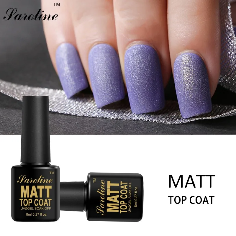 

Saroline Set Matte Top Coat Nail Gel Varnish Semi-permanent Soak Off Art 8ML Transparent Matte Nail Glue UV Gel Lacquer Varnish