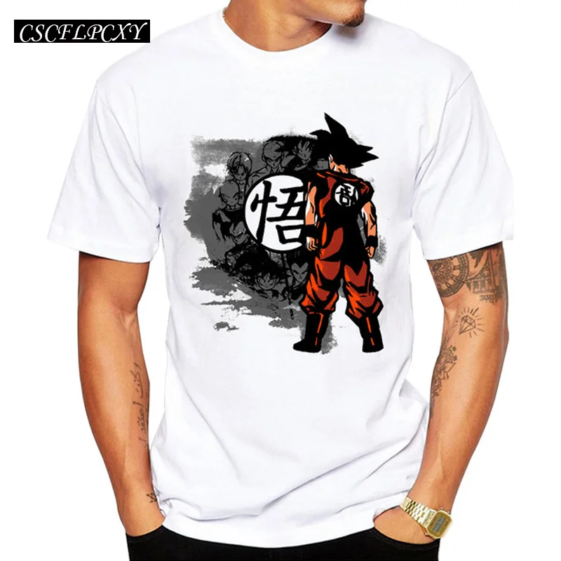 Мужская футболка с коротким рукавом Son Goku модная принтом Super Saiyan крутые футболки