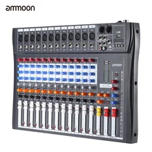 Ammoon 120S-USB 12 Каналы линия для микрофона Аудио смеситель микшерный пульт USB XLR Сделано в Китае Вход 3-полосный 48В Мощность миксер аудио