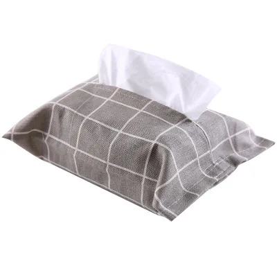 

Cotton and linen paper towel boxes Japanese cloth art restaurant living room office car home printing creative paper towel set p
