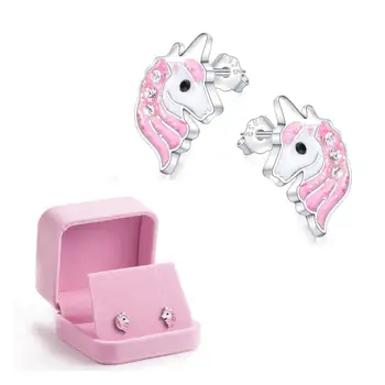 Pink Unicorn Stud Earring