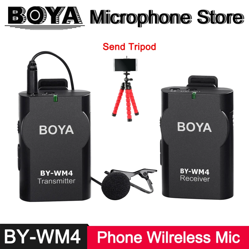 BOYA BY WM4 Smartphone Wireless Microphone for iPhone X 8
