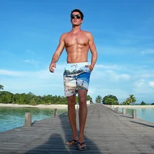 Для мужчин's одежда заплыва мужские шорты для купания сексуальный купальник джоггеры быстросохнущая сёрфинг печатных Гавайские Бермуды