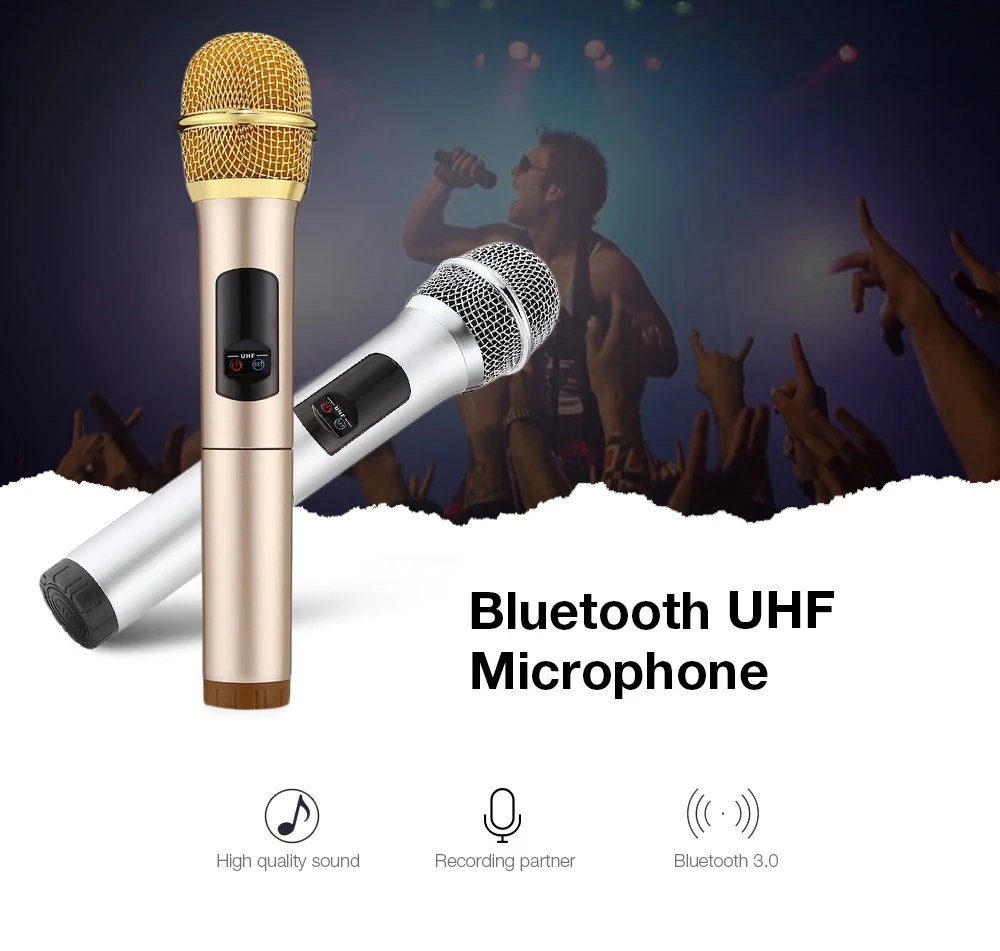 Excelvan K38C 2 шт. UHF двойной Ручной беспроводной микрофон системы KTV Bluetooth для караоке