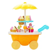 Моделирование маленькие тележки для девочек мини конфеты корзину Мороженое магазин супермаркет детские игрушки Играя дома