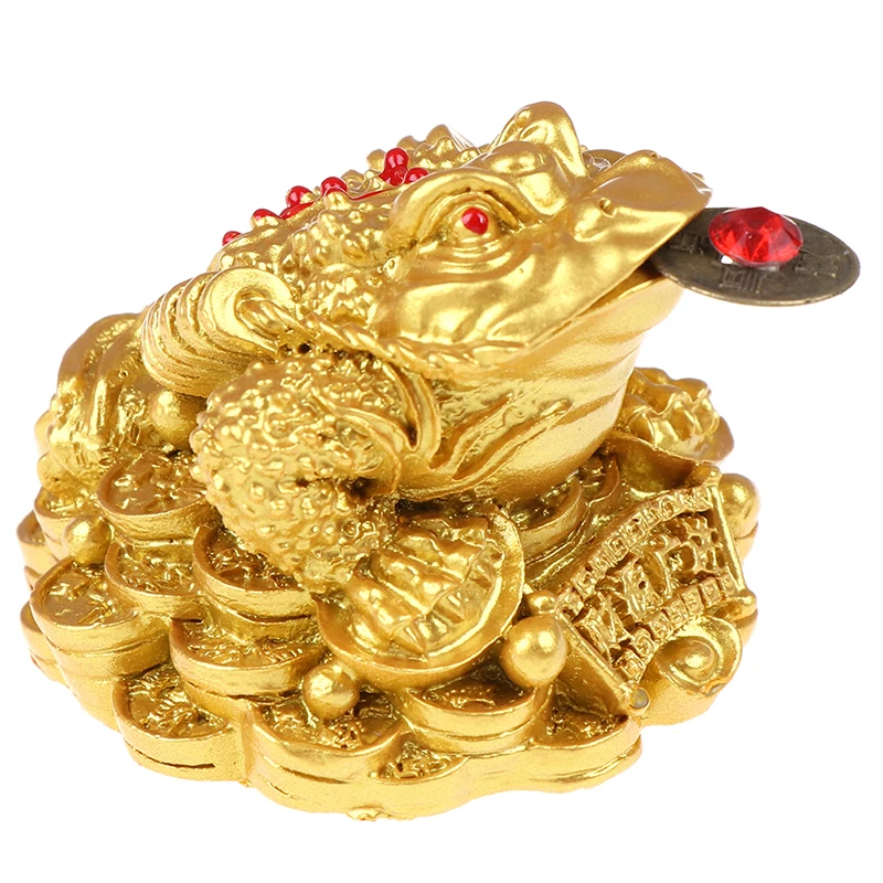Фэн-шуй жаба деньги удача богатство китайская Золотая Лягушка Жаба монета украшение дома и офиса Настольные Украшения счастливые подарки - Цвет: as pic