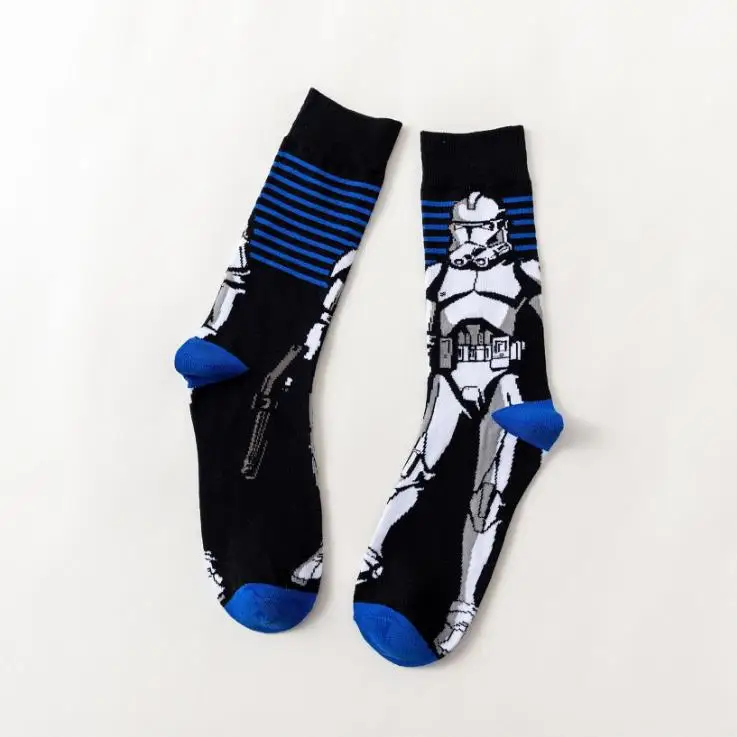 Fashion Star Wars Stockings Adult Men Women Jedi Knight Master Yoda Wookiee Cosplay Cotton Autumn Winter Funny Long Socks - Цвет: 04