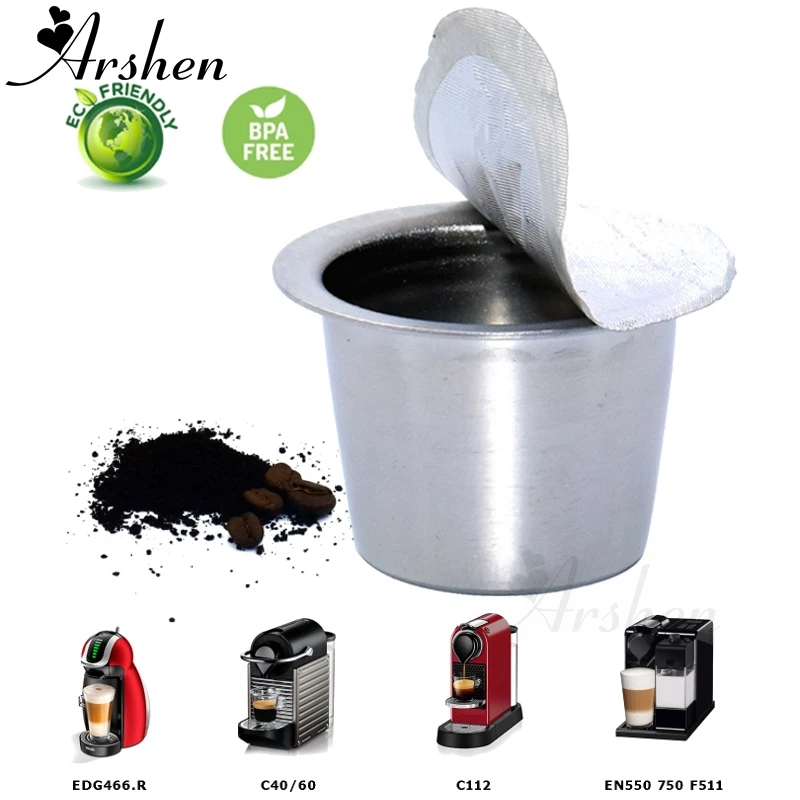 Многоразовые кофейные капсулы Arshen из нержавеющей стали заправка кофе Nespresso