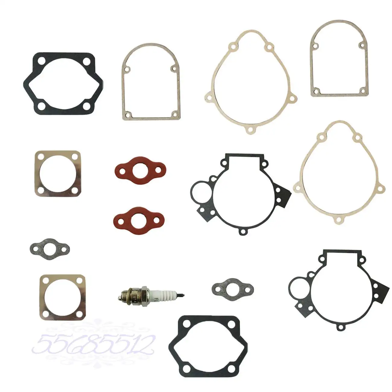 

Spark Plug & 2xGasket Set Fit 80cc Motorized Bicycle Bike Repair Replace