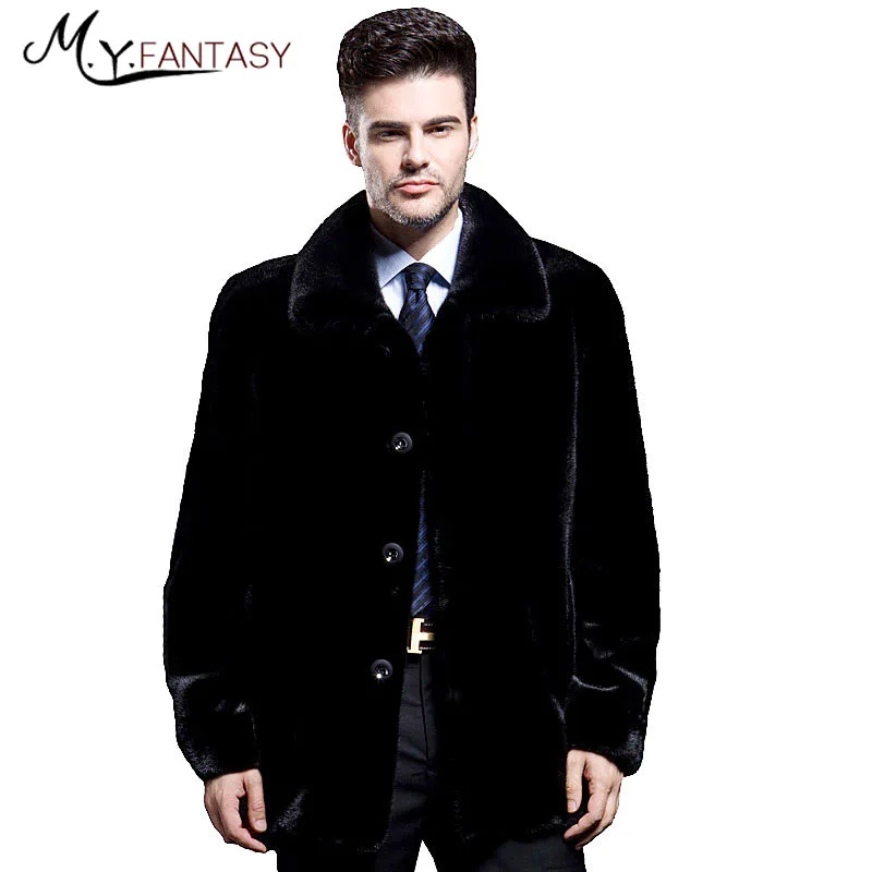 

M.Y.FANSTY Shuba 2017 Winter Turn Down Collar Short Long Square Stand Suit Collar Mink Coat Real Fur Jacket Warm Man Mink Coats