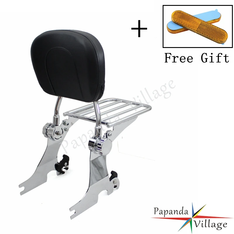 

Papanda Adjustable Sissy Bar Rear Backrest Cushion Pad Motorcycle Luggage Rack for Harley Sportster XL1200 XL883 1994-2003