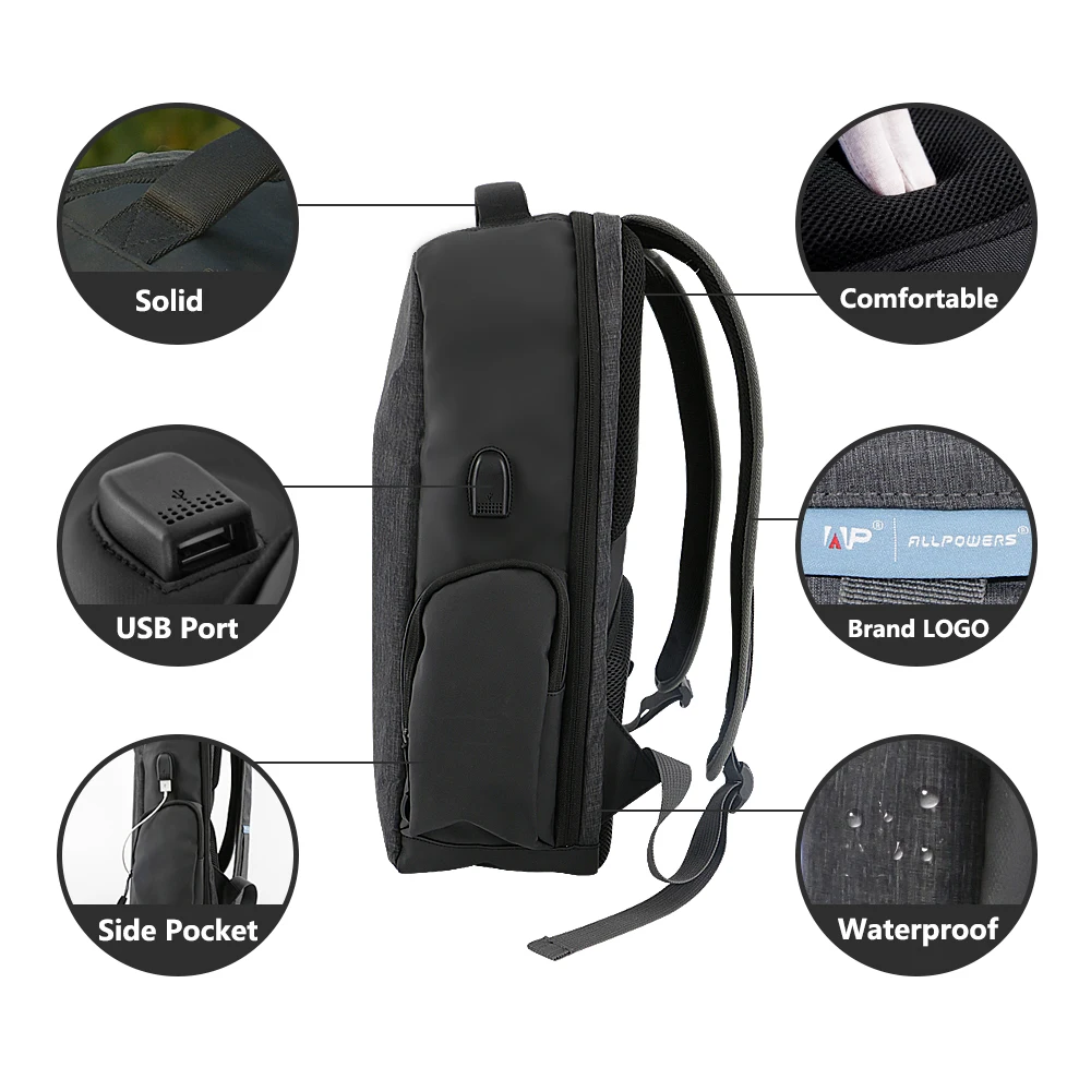 ALLPOWERS Solar Power Bank 6000mAh External Battery Backpack 7W Solar Panel Charger for Camping Hiking Outdoors Cell Phone ALLPOWERS Solar Power Bank 6000mAh External Battery Backpack 7W Solar Panel Charger for Camping Hiking Outdoors Cell Phone