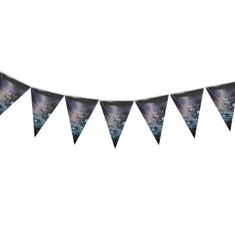 Мультфильм Бэтмен тематическая вечеринка на день рождения украшения Дети Одноразовые Набор посуды салфетки тарелка Подарочная сумка вечерние наборы; детский душ - Color: Flag