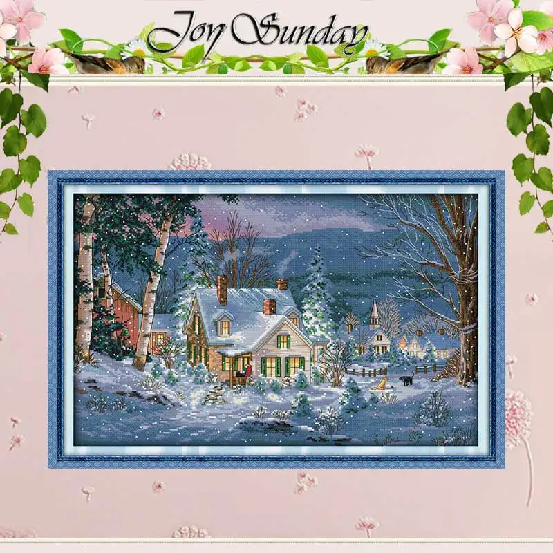 Набор для вышивки крестиком Snowy Night of Christmas 11CT 14CT|14ct cross stitch kits|cross kitscross 11ct |