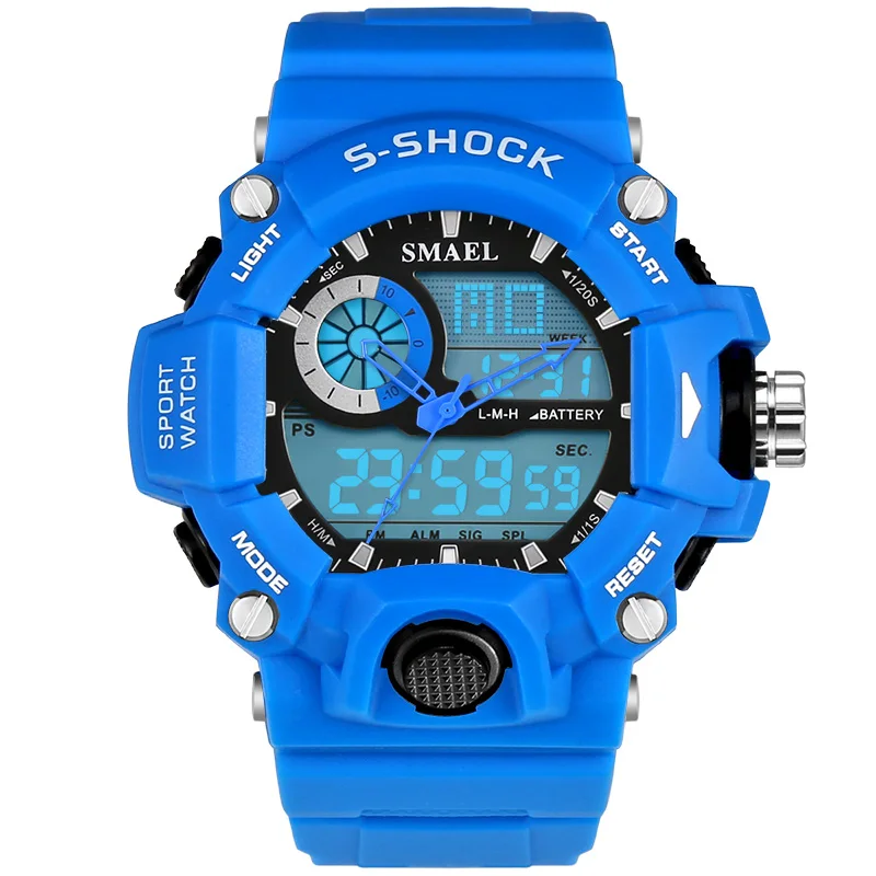 Новые SMAEL часы мужские G стиль Wateproof S Shock спортивные мужские s часы лучший бренд класса люкс светодиодный цифровые часы военные армейские наручные часы - Цвет: Небесно-голубой